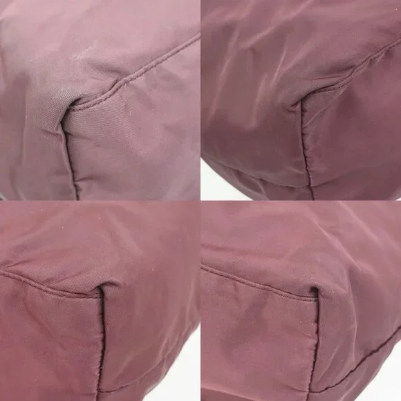 PRADA Logo Tote Shoulder Tote Bag Nylon Saffiano Leather Pink Red GHW 88KC483 - Picture 13 of 15